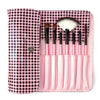 10 PCs Makeup Brushes Kit with pink Leather pouch