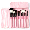 10 PCs Makeup Brushes Kit with pink Leather pouch