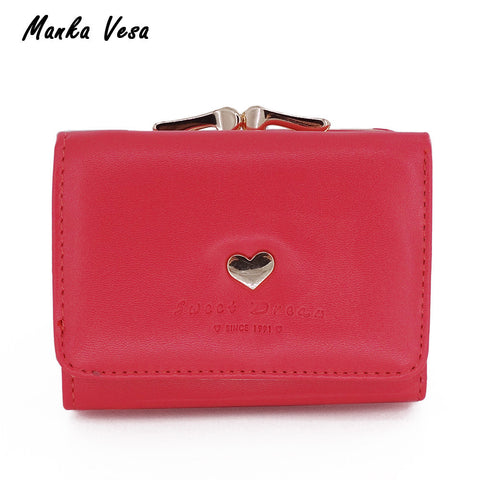 Manka Vesa Three fold wallet female short paragraph 2016 new Korean students love small purse Purse