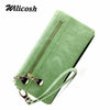 2016 Hot Sale Fashion Women Wallets Matte PU Leather Double Zipper Long Wallet Ladies Day Clutch Coin Purse Card Holder DB5693