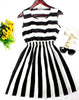 New Brand 2016 Summer Women dress Casual Print Sleeveless Dress Chiffon stripe floral print Elastic Waist Bohemian Beach Dresses