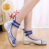 Plus Size 41 Fashion Women's Shoes Sunflowers Flats Casual Embroidery Shoes Mary Janes Soft Sole Cloth Walking Shoes  Red Blue