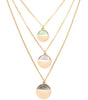 Brand Forever Bijoux 21 Choker 3 Layer Necklaces 3 Round Pendants Marble Jewelry Smooth Stone For Women