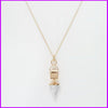 Famous Brand Shop Forever Bijoux Marble Stone Necklaces 21 White Green 18K Gold Bop Long Chain Cone Geometric Pendants For Women