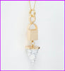 Famous Brand Shop Forever Bijoux Marble Stone Necklaces 21 White Green 18K Gold Bop Long Chain Cone Geometric Pendants For Women