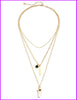 Famous Brand Forever Bijoux 3 Layer Marble Necklaces 21 Pink Stone Round Bullet 18K Gold Plated Jewelry Pendants For Women