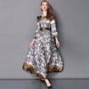 New Fashion 2016 Designer  Maxi Dress Women's  Printed Celebrity Party Long Dress
