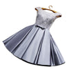 A-Line Taffeta Cocktail Dress O-Neck Sleeveless  Wine Red Party Dress Cheap Knee-Length Date Dress Vestido de noiva 2016 LK90
